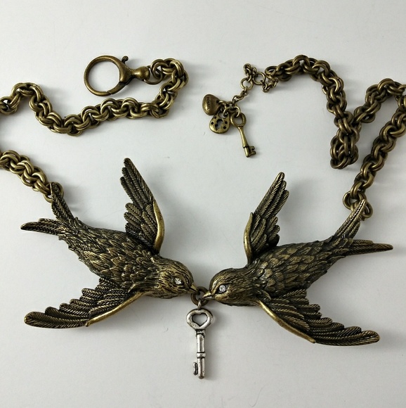 Fossil Jewelry - Fossil Necklace Doves With Key